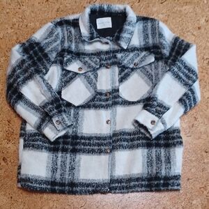 Panache Apparel Women's Rebecca Black & White Plaid Lined Shacket Size XL